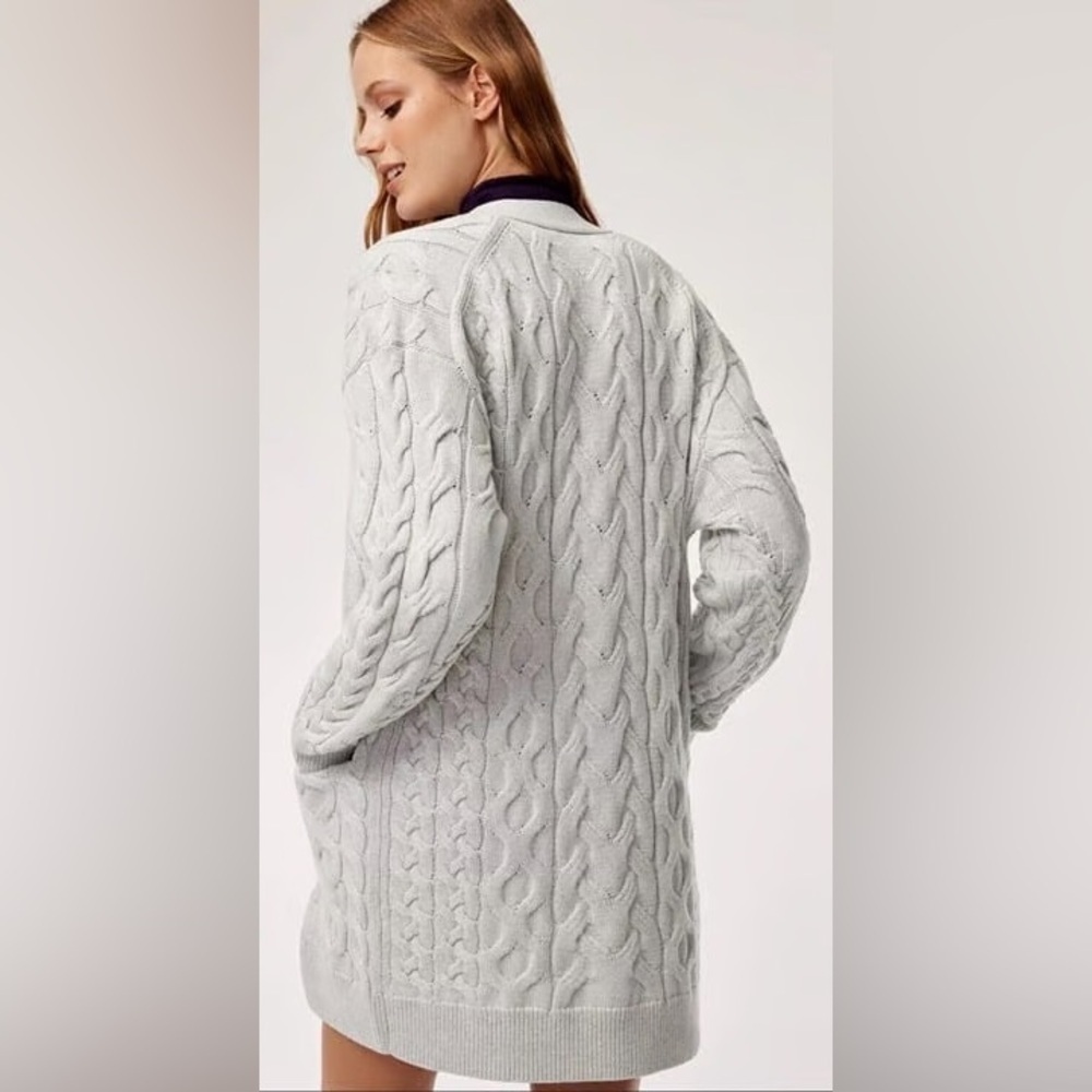 Aritzia Wilfred Forest Green Merino Wool Charlisa Cardigan, Small - Picture 3 of 12